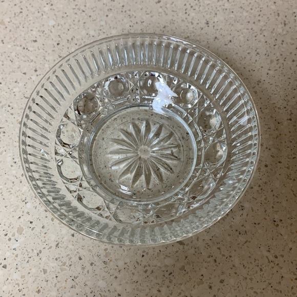 Indiana Glass Co - Clear Glass Button & Cane Serving Bowl and Platter -Set/Lot - Picture 6 of 10